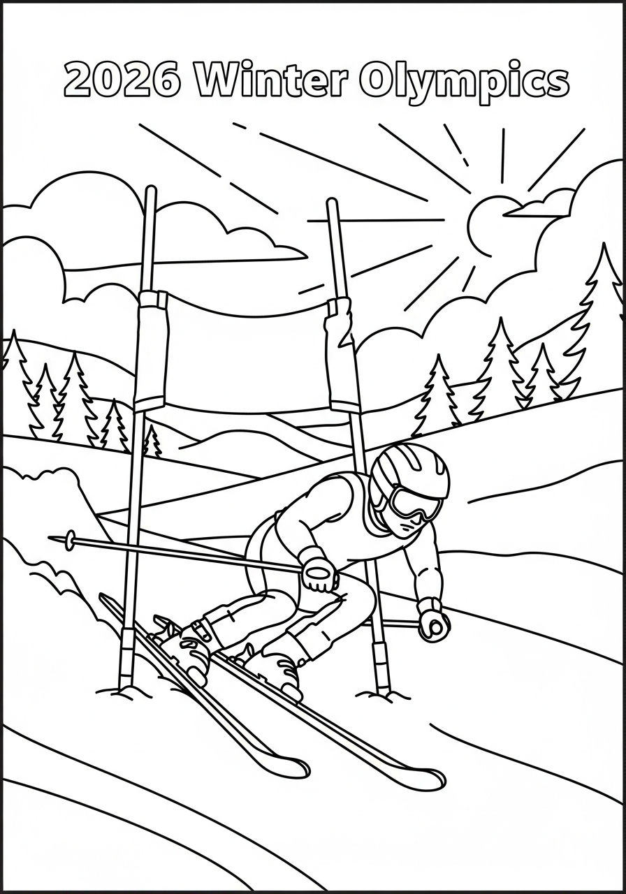 2026 Winter Olympics coloring pages for adults