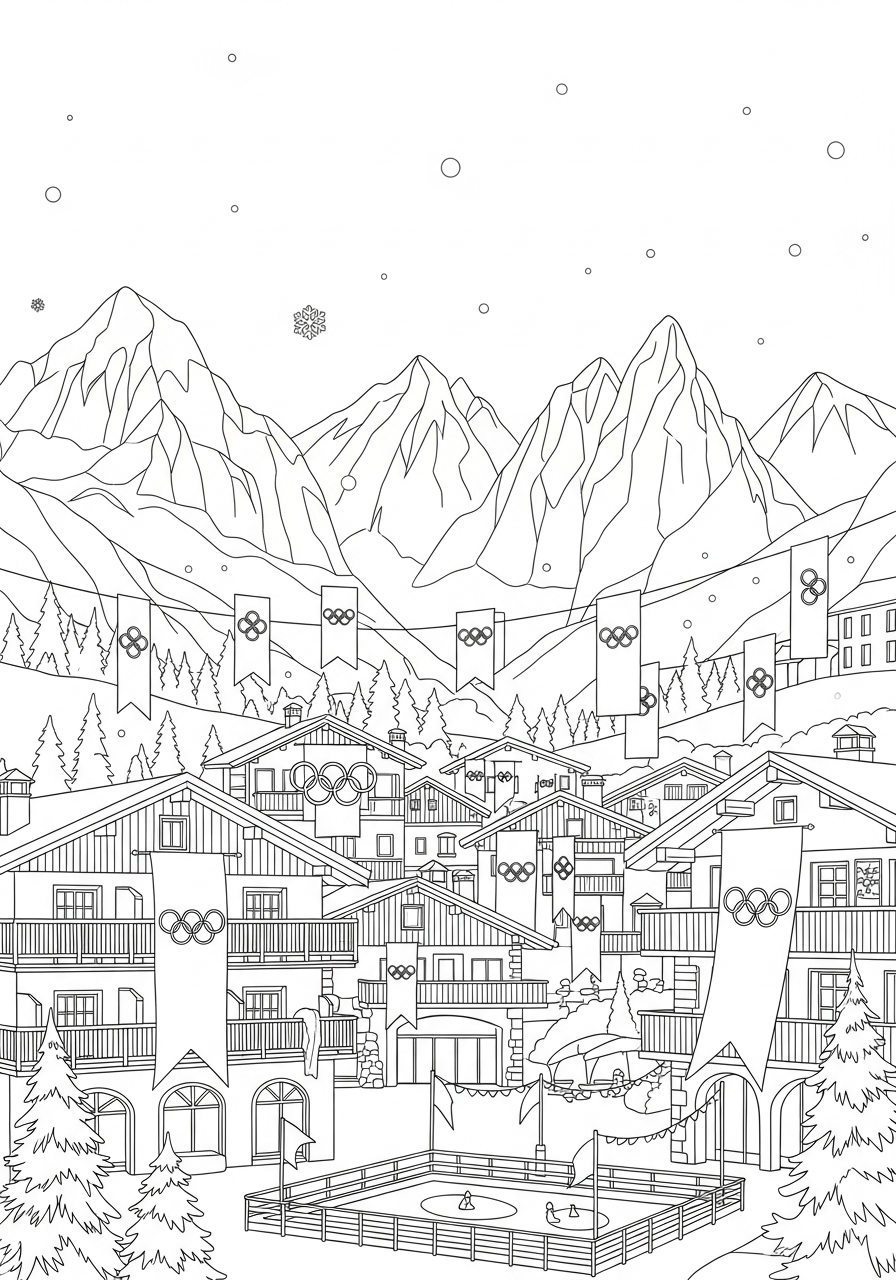 2026 Winter Olympics coloring page free