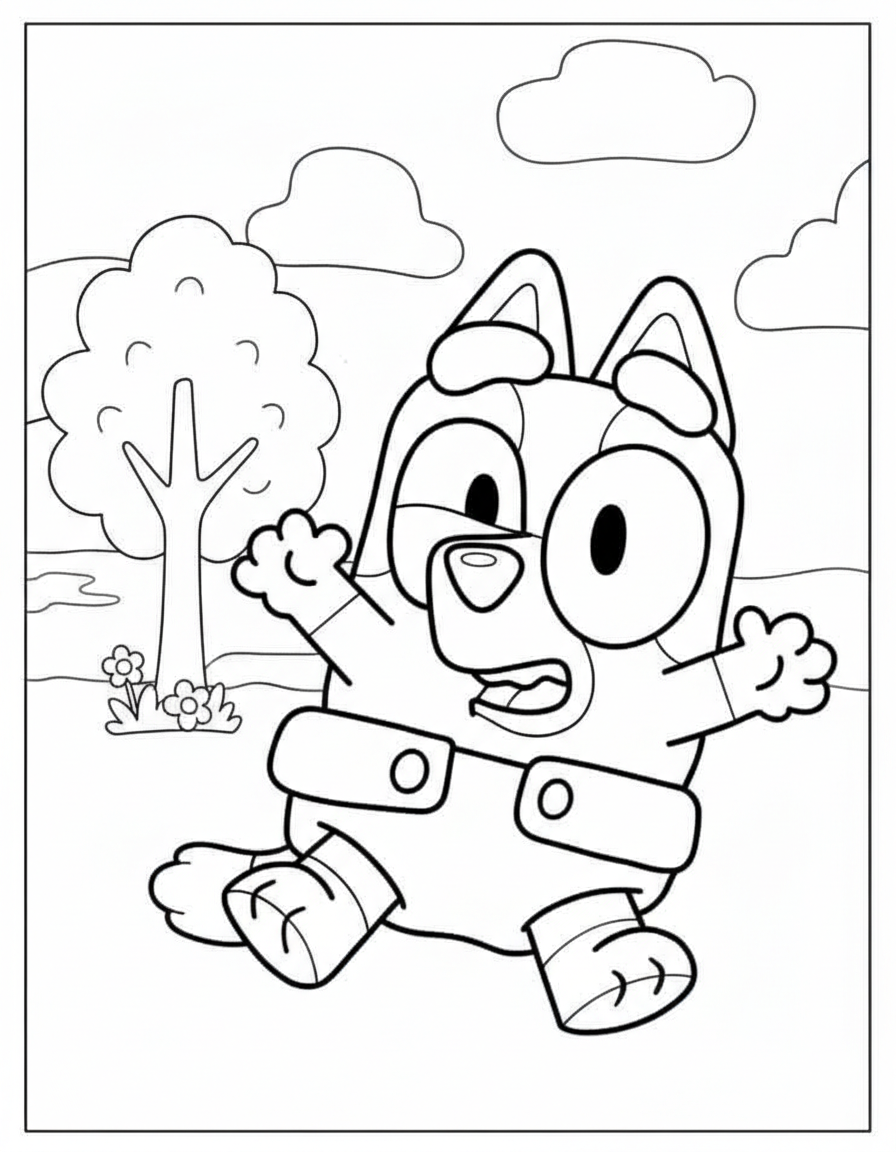 printable Bluey coloring pages pdf