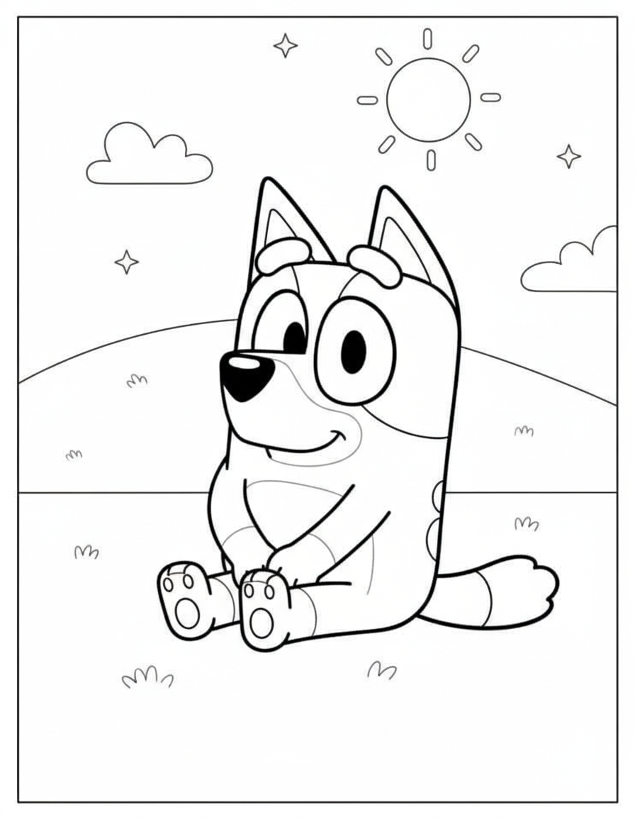 Bluey colouring sheets