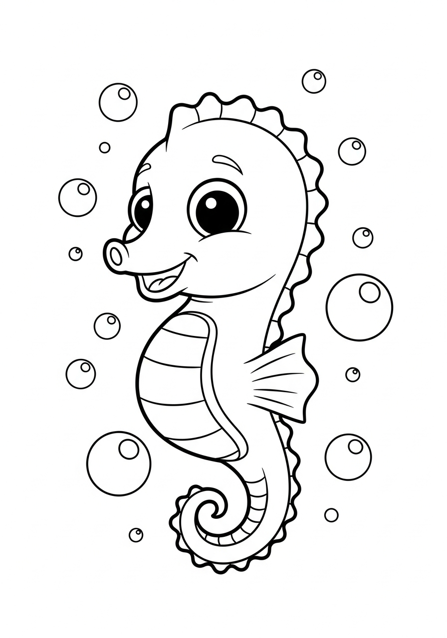 seahorse coloring pages for boys