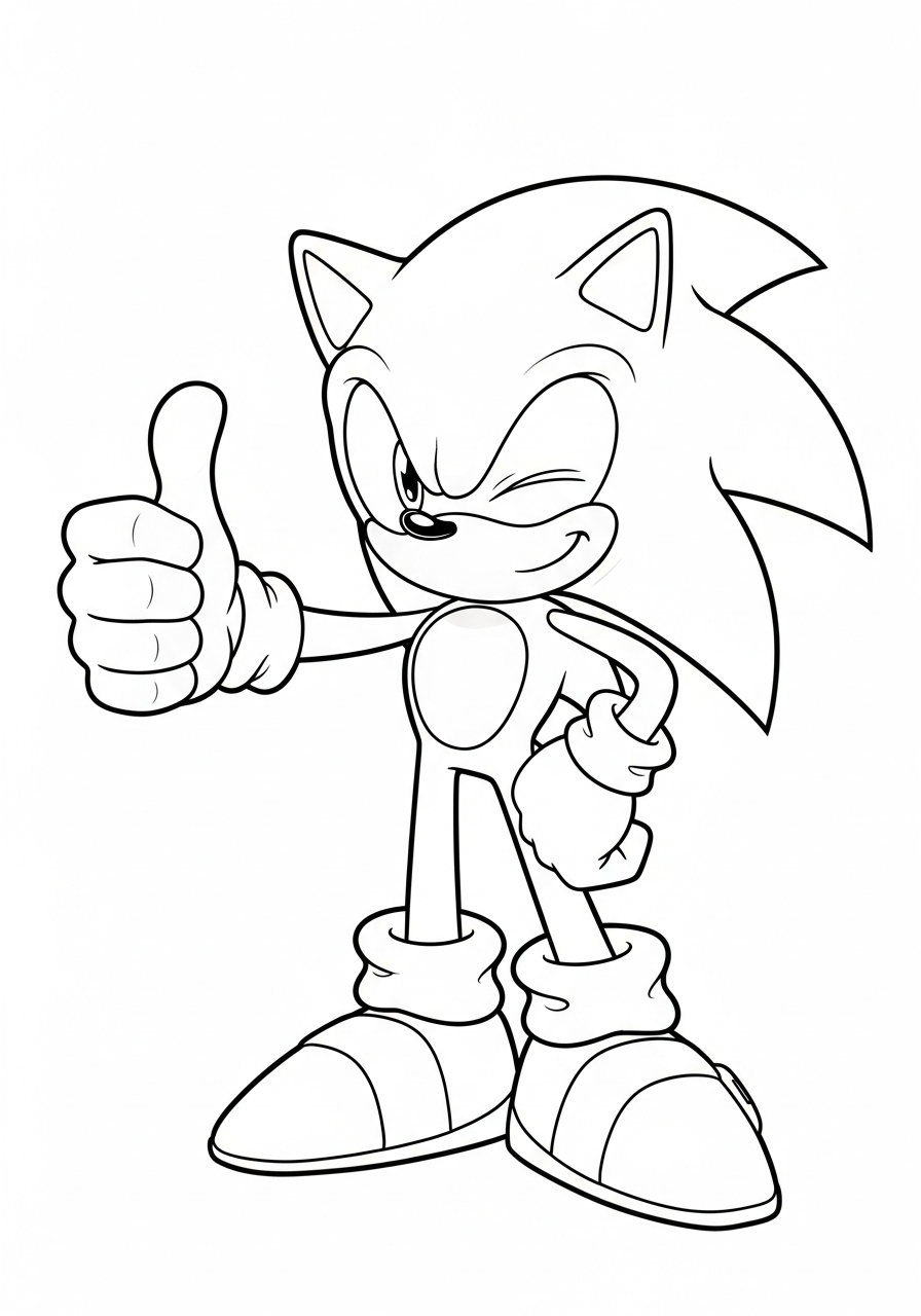 Sonic coloring page for kids