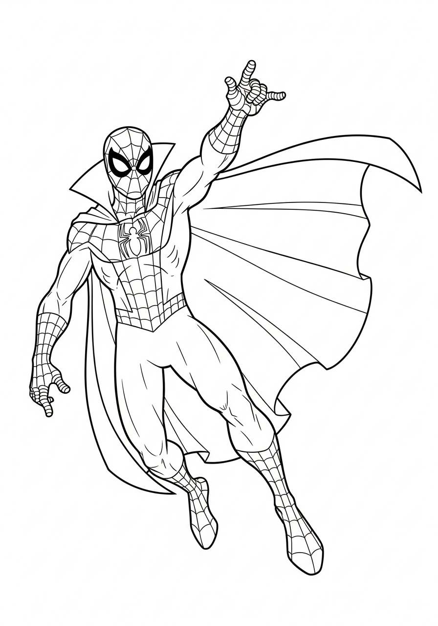 Spider-Man coloring pages black and white