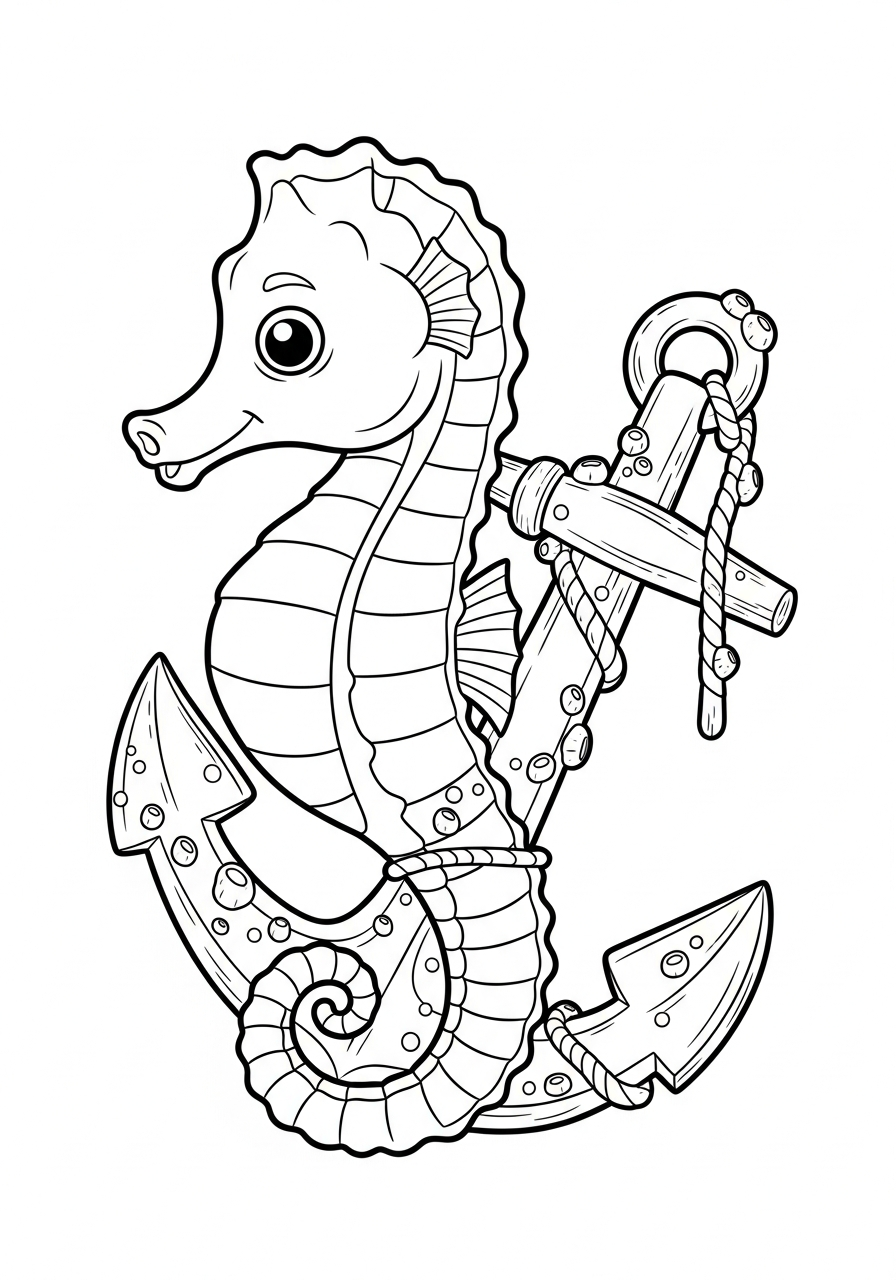 print seahorse coloring pages