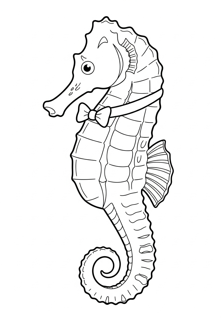 seahorse coloring pages for preschoolers