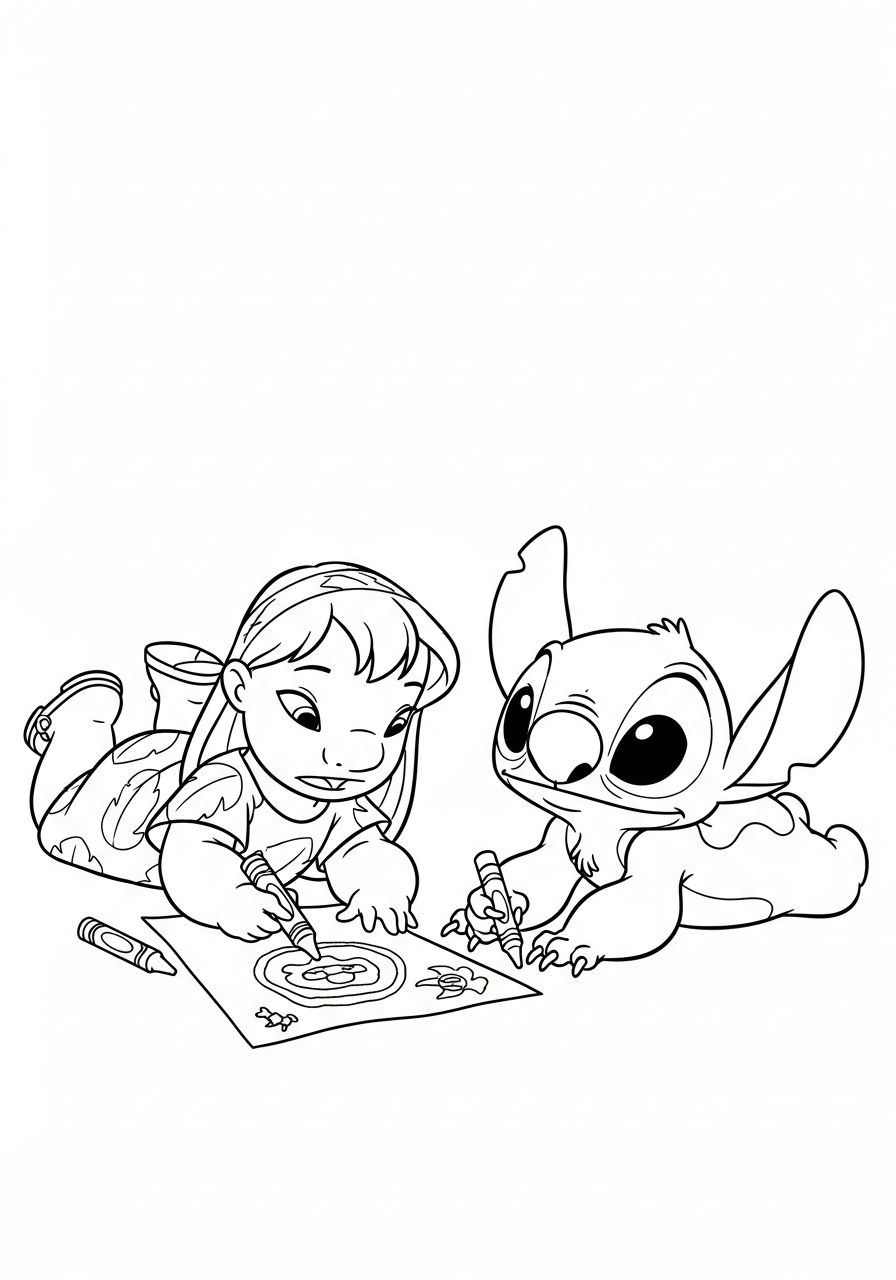 printable Lilo & Stitch coloring book