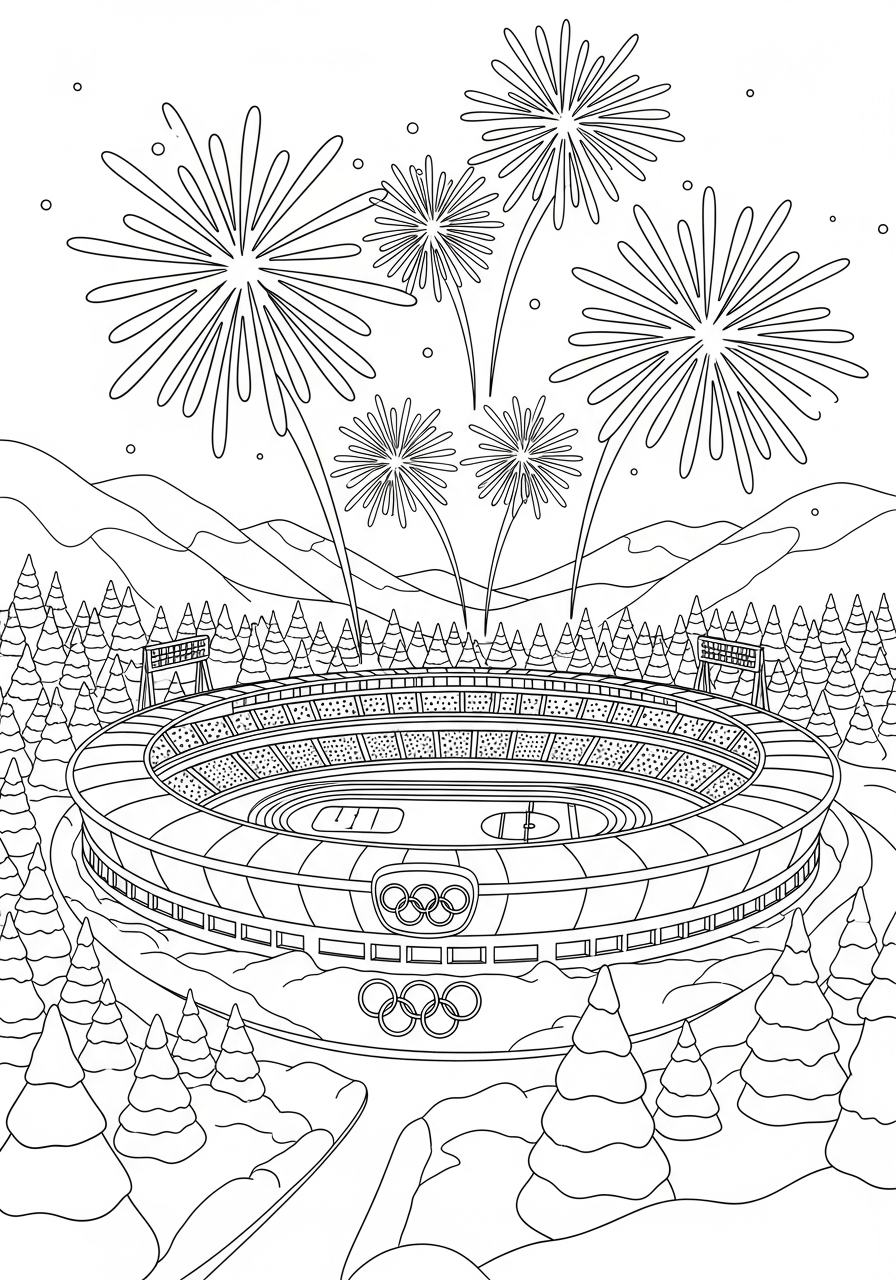 funny 2026 Winter Olympics coloring pages