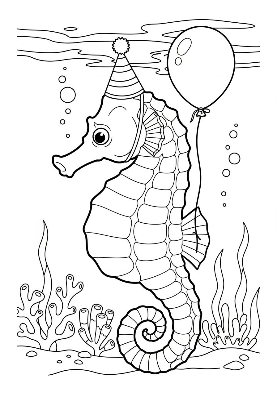 seahorse coloring pages free 1