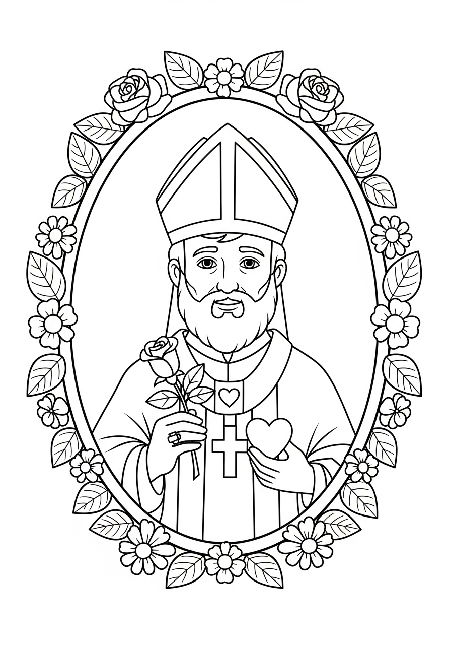free Saint Valentine coloring page