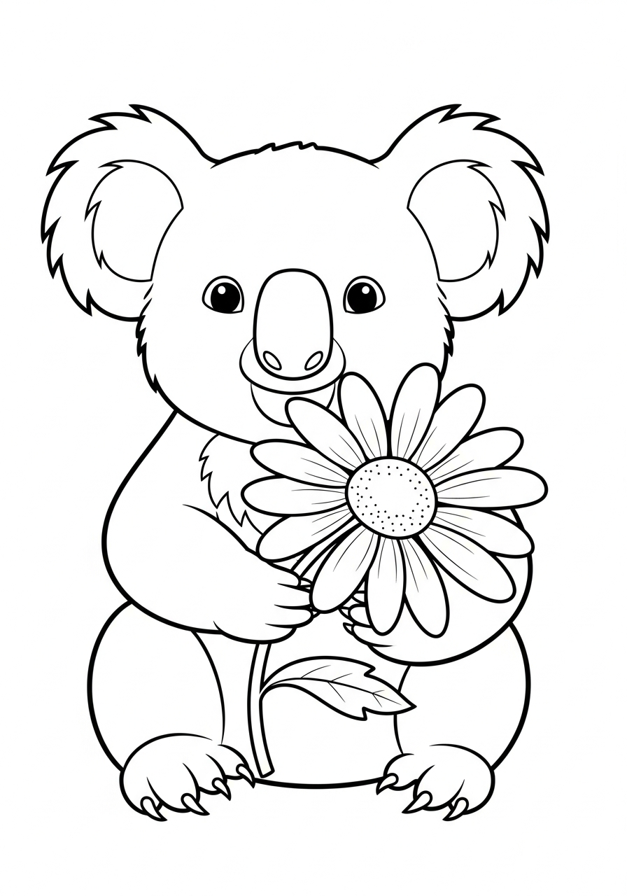 Koala coloring pages for kids to print