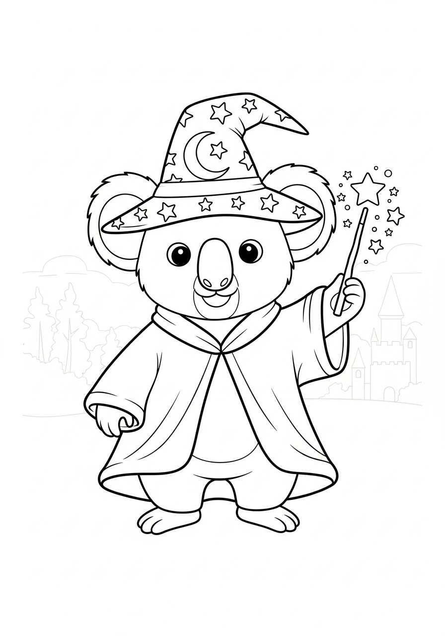 Koala coloring pages for kids to print 1