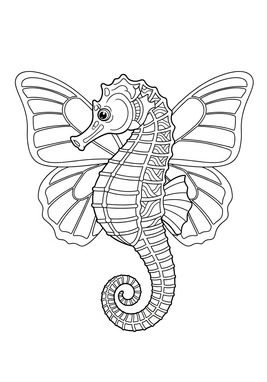 seahorse coloring pages free 2