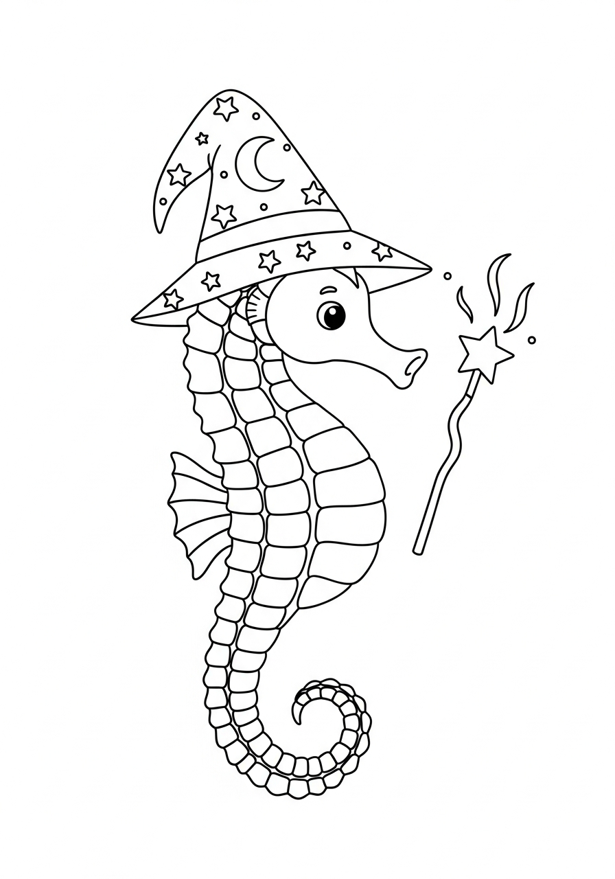 seahorse coloring sheets