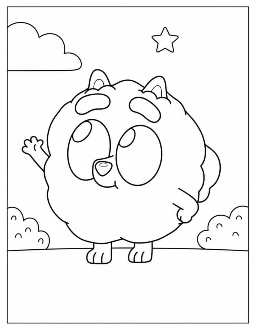 Bluey coloring page kids