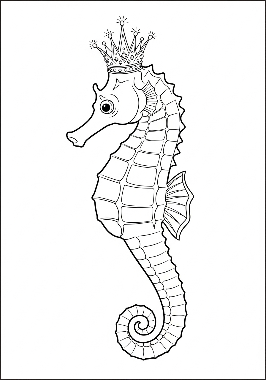 seahorse coloring pages for printing