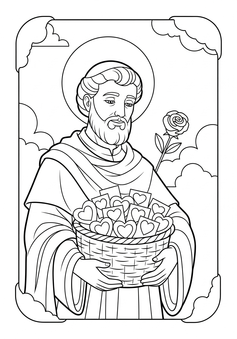 Saint Valentine coloring pages free print