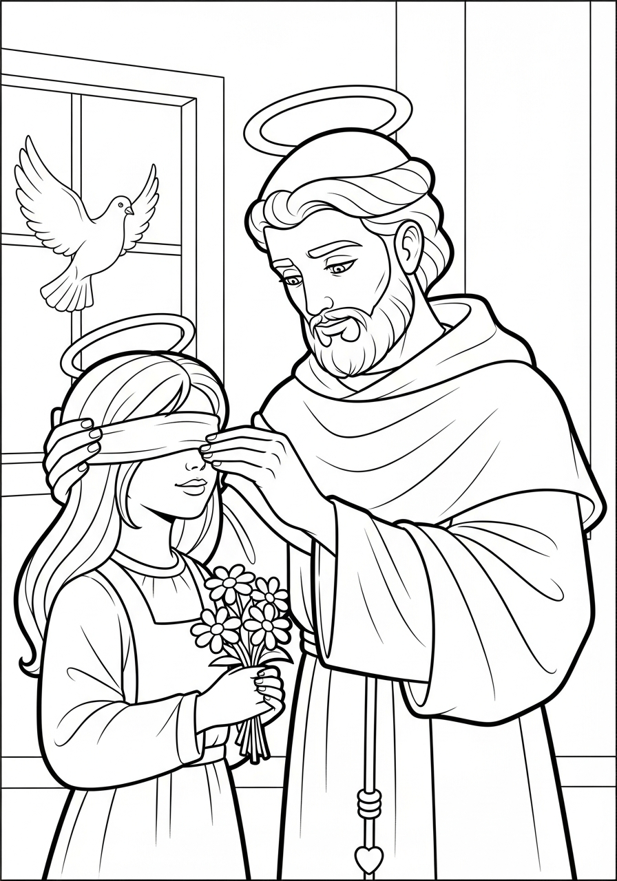 print Saint Valentine coloring pages