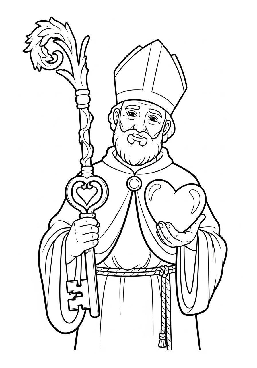 print Saint Valentine coloring pages 1