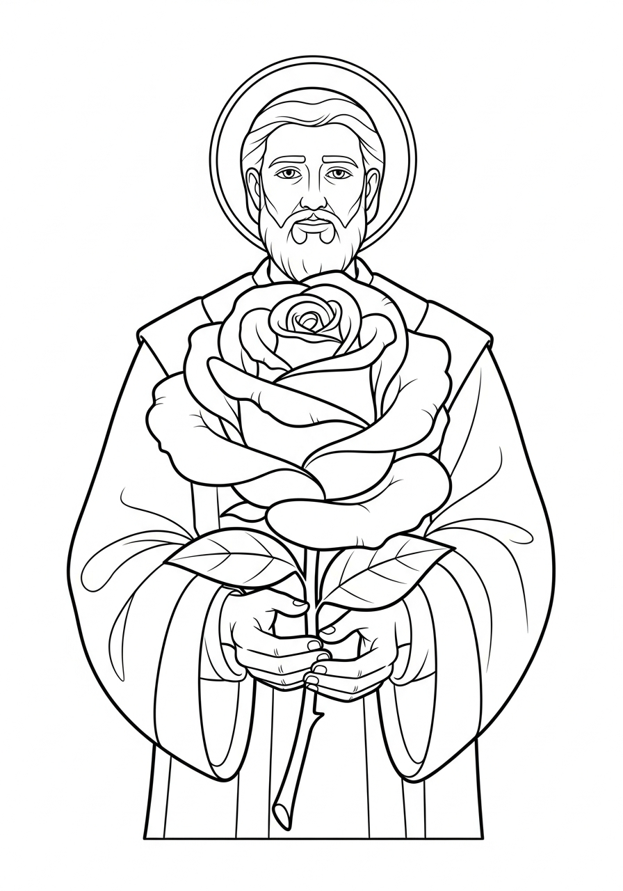 Saint Valentine coloring pages black and white