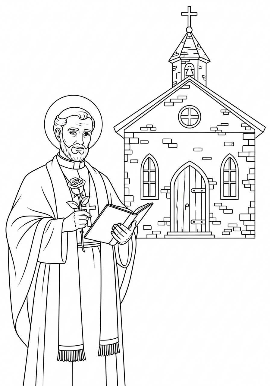 Saint Valentine coloring illustrations