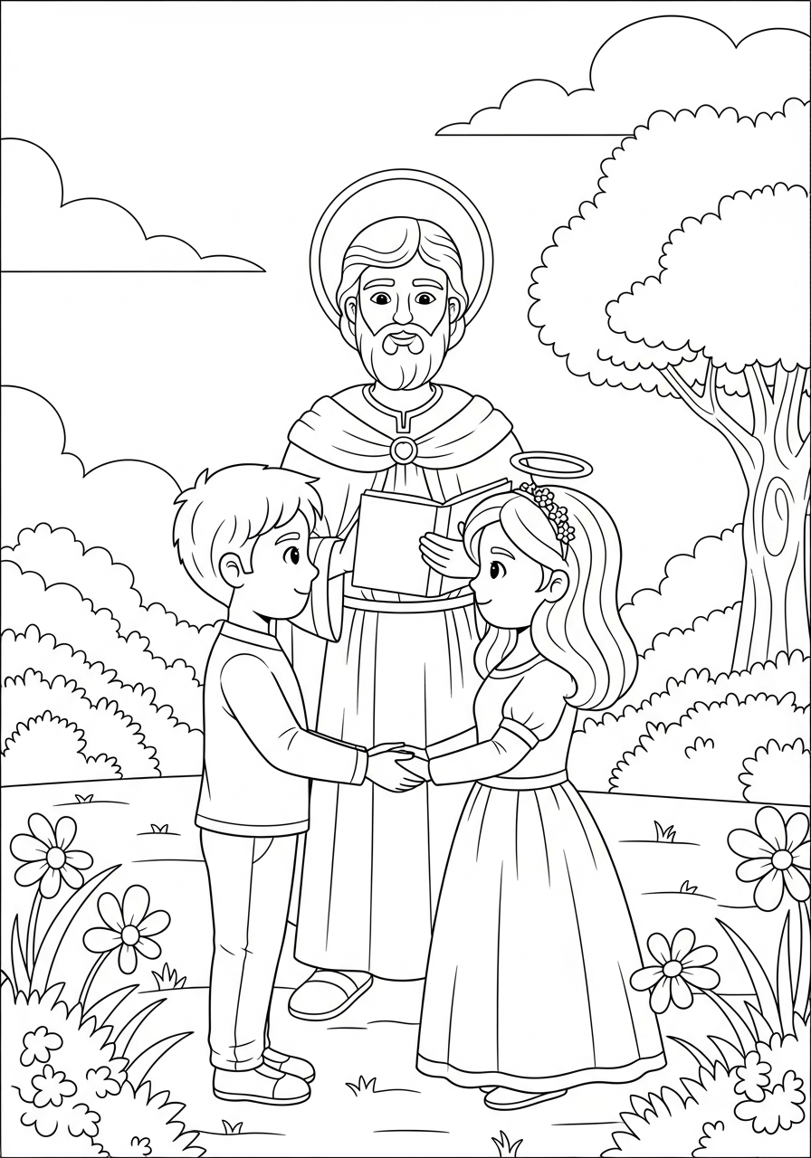 Saint Valentine coloring pages no background