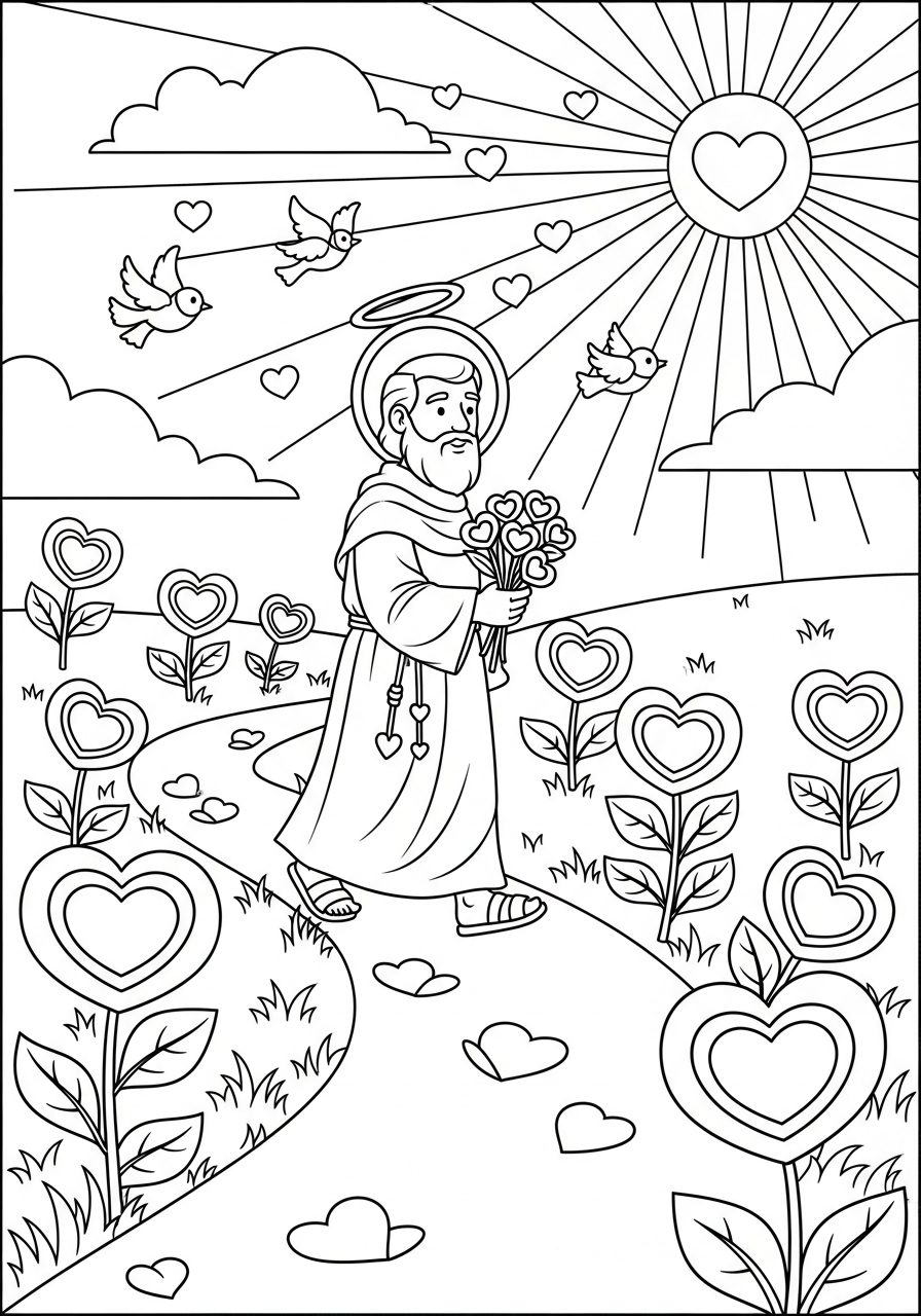 Saint Valentine coloring pictures