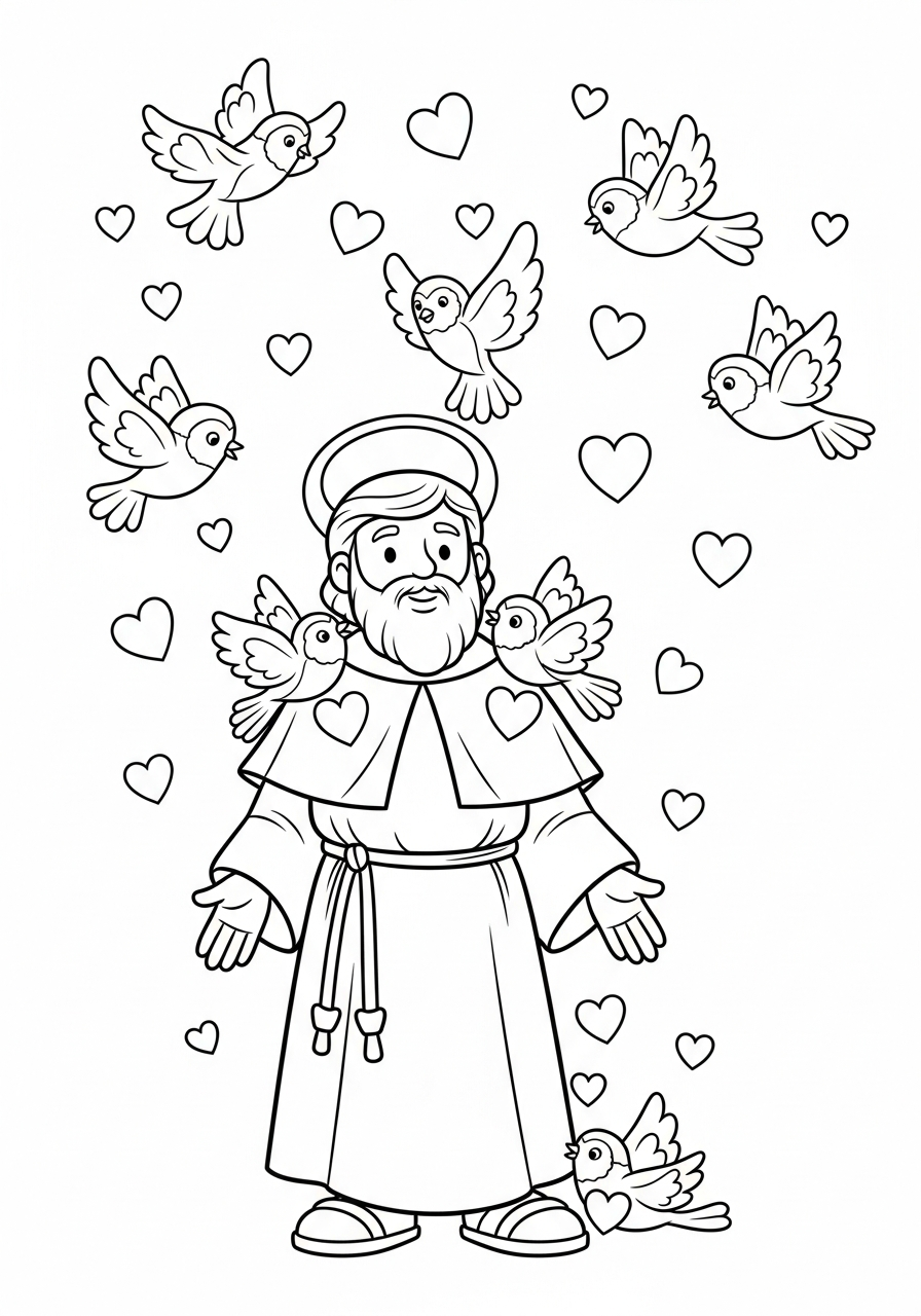 interactive Saint Valentine coloring pages