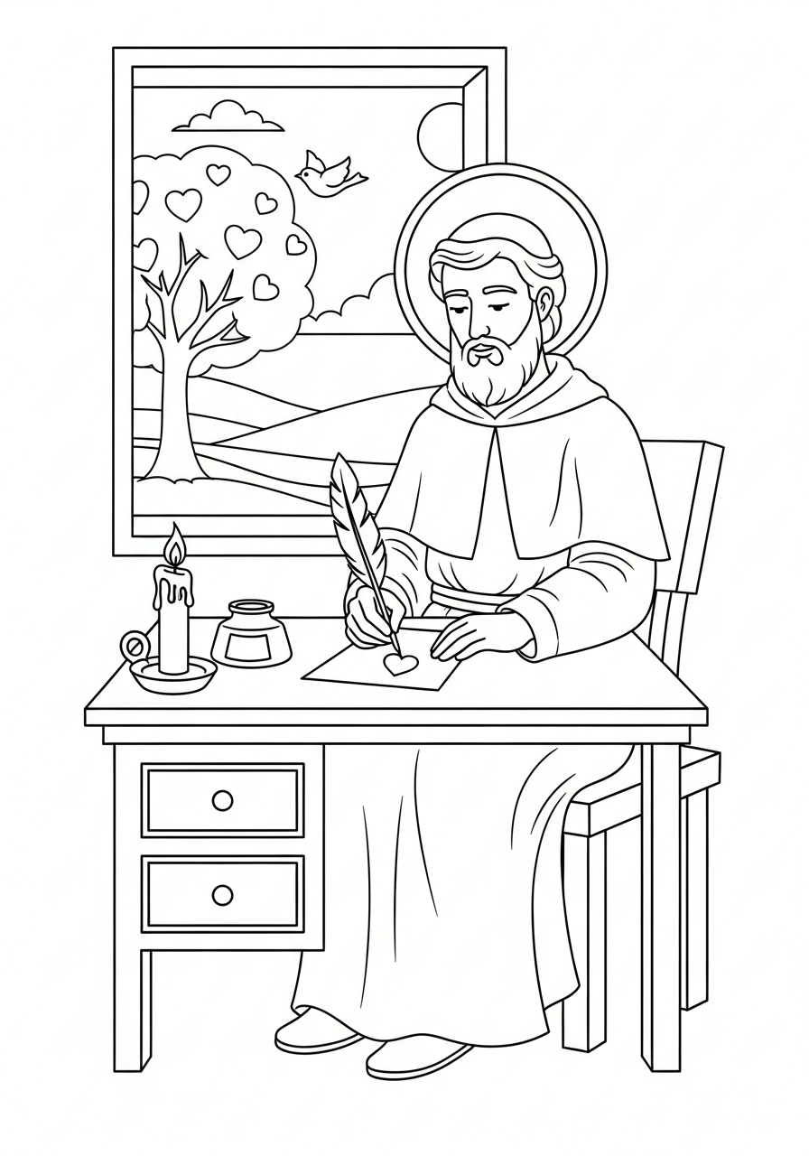 printable Saint Valentine coloring pages for kids