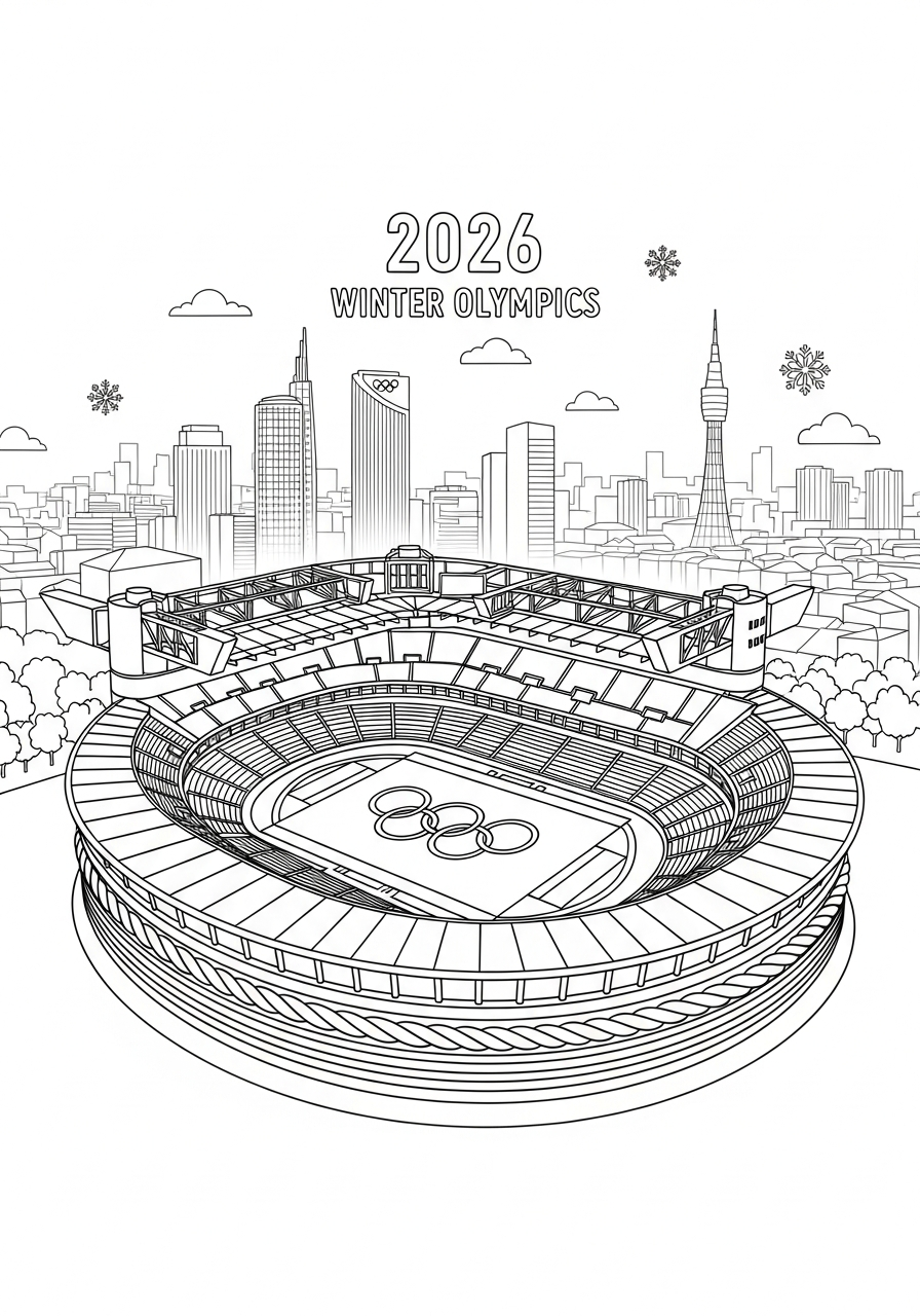 2026 Winter Olympics coloring sheets to print