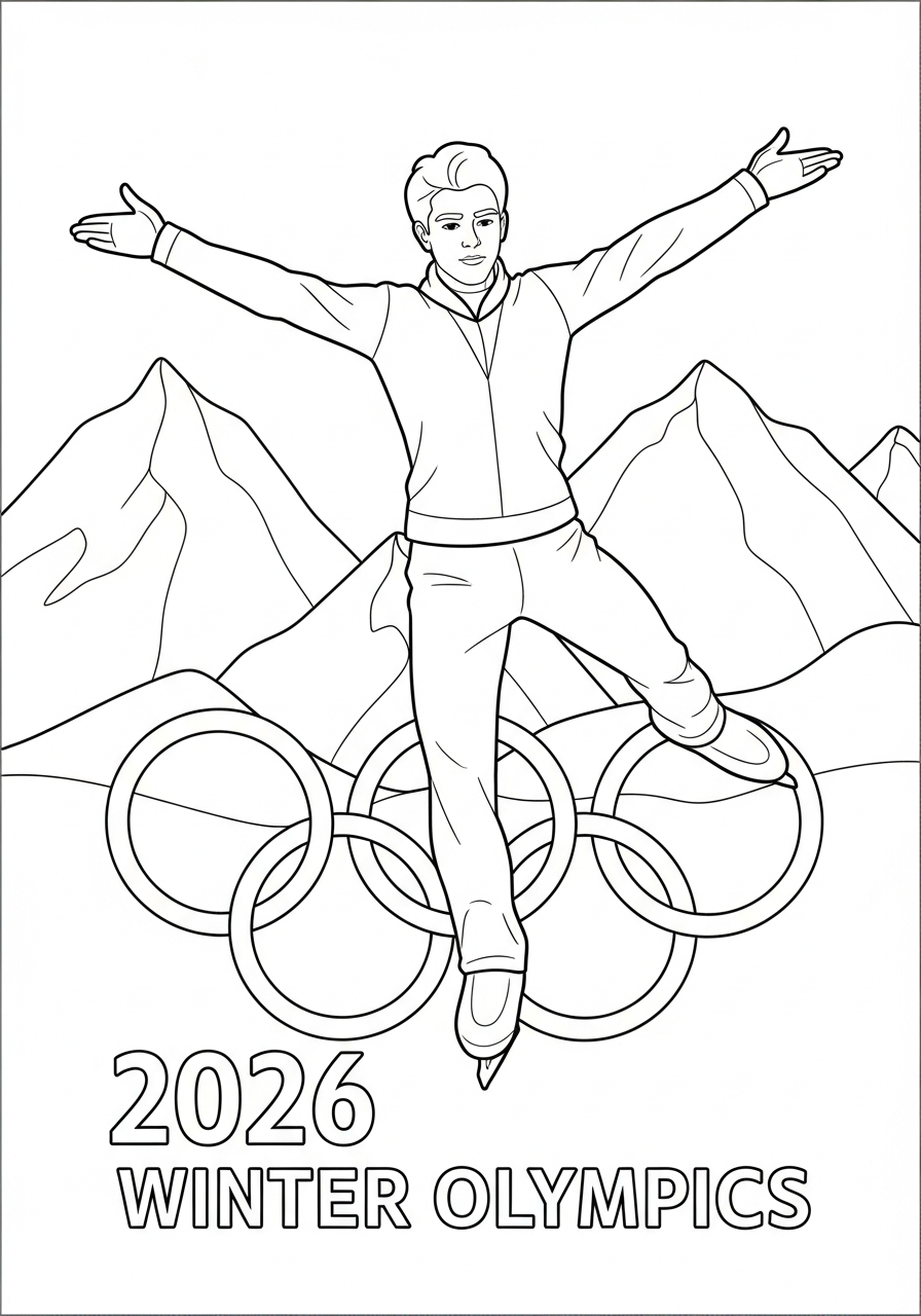 2026 Winter Olympics coloring pages for printing 1