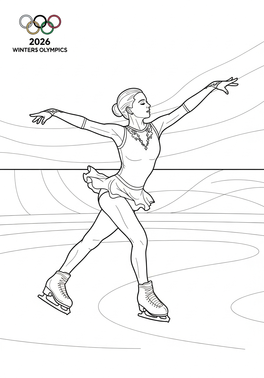 2026 Winter Olympics coloring pages no background