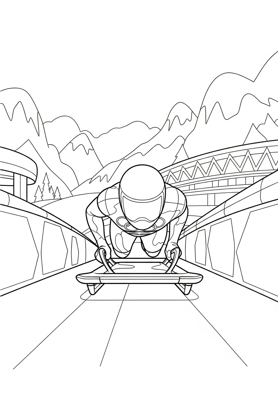 2026 Winter Olympics coloring pages black and white 1