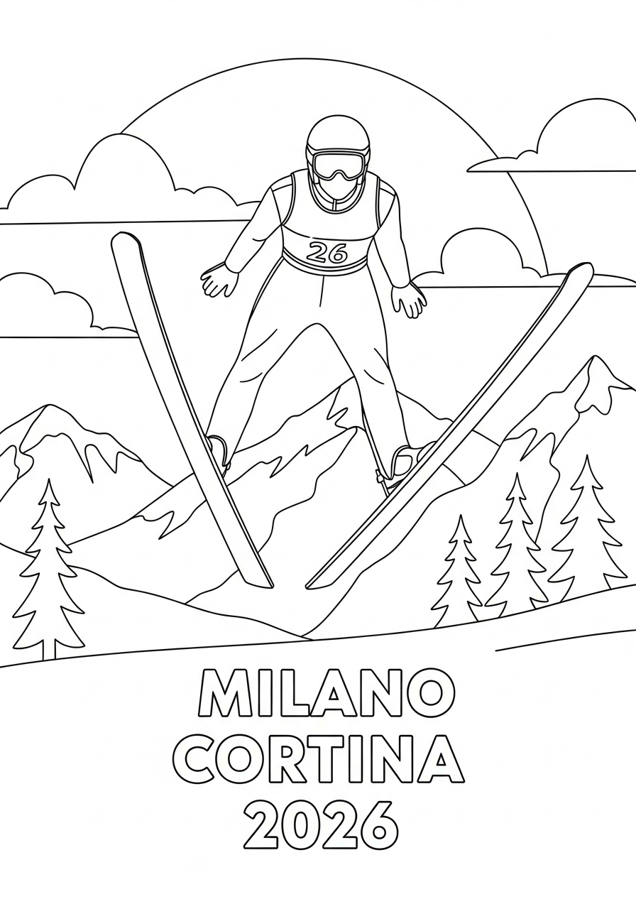 2026 Winter Olympics coloring pages no background 1