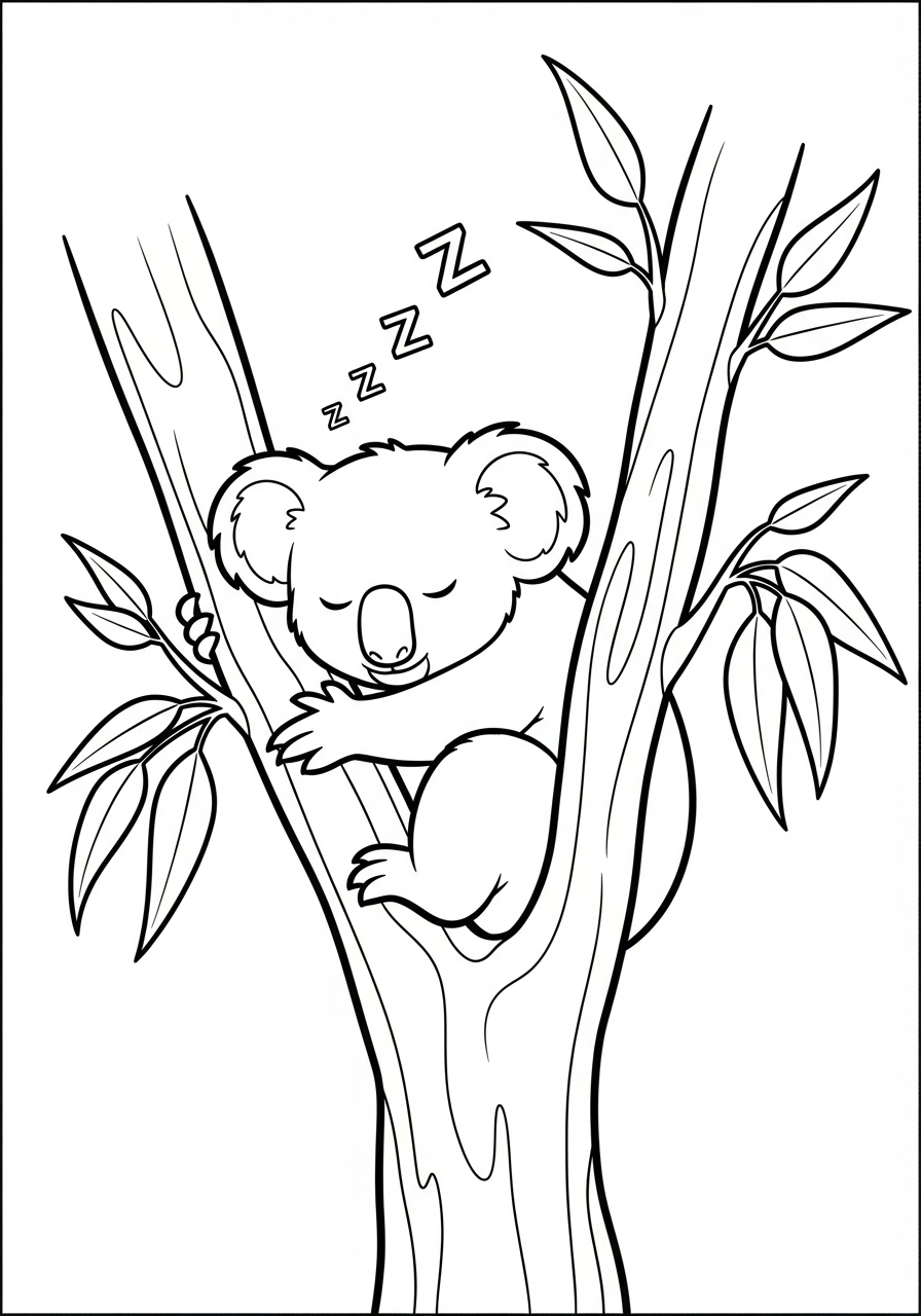 Koala coloring pages for school