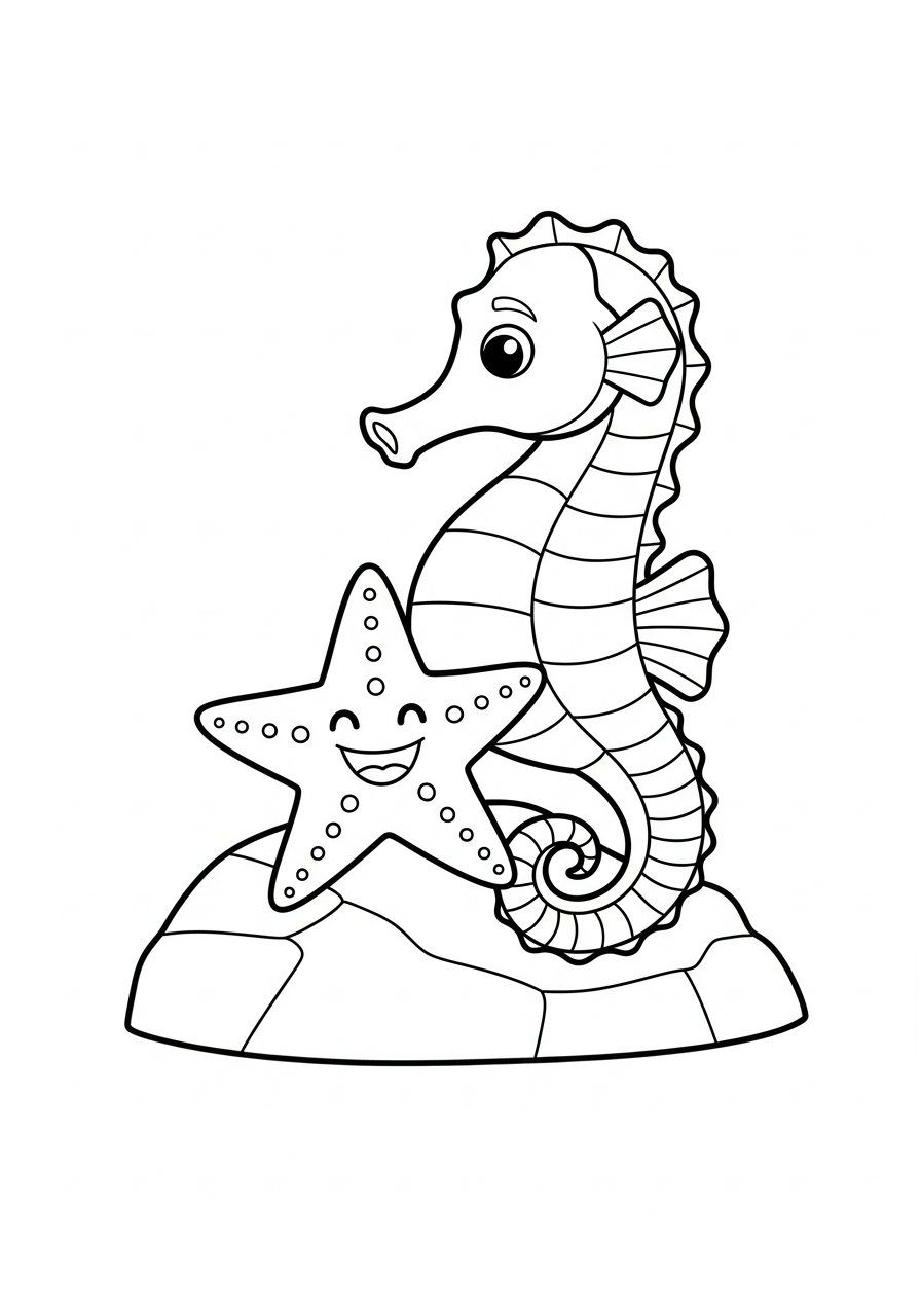 seahorse coloring sheet