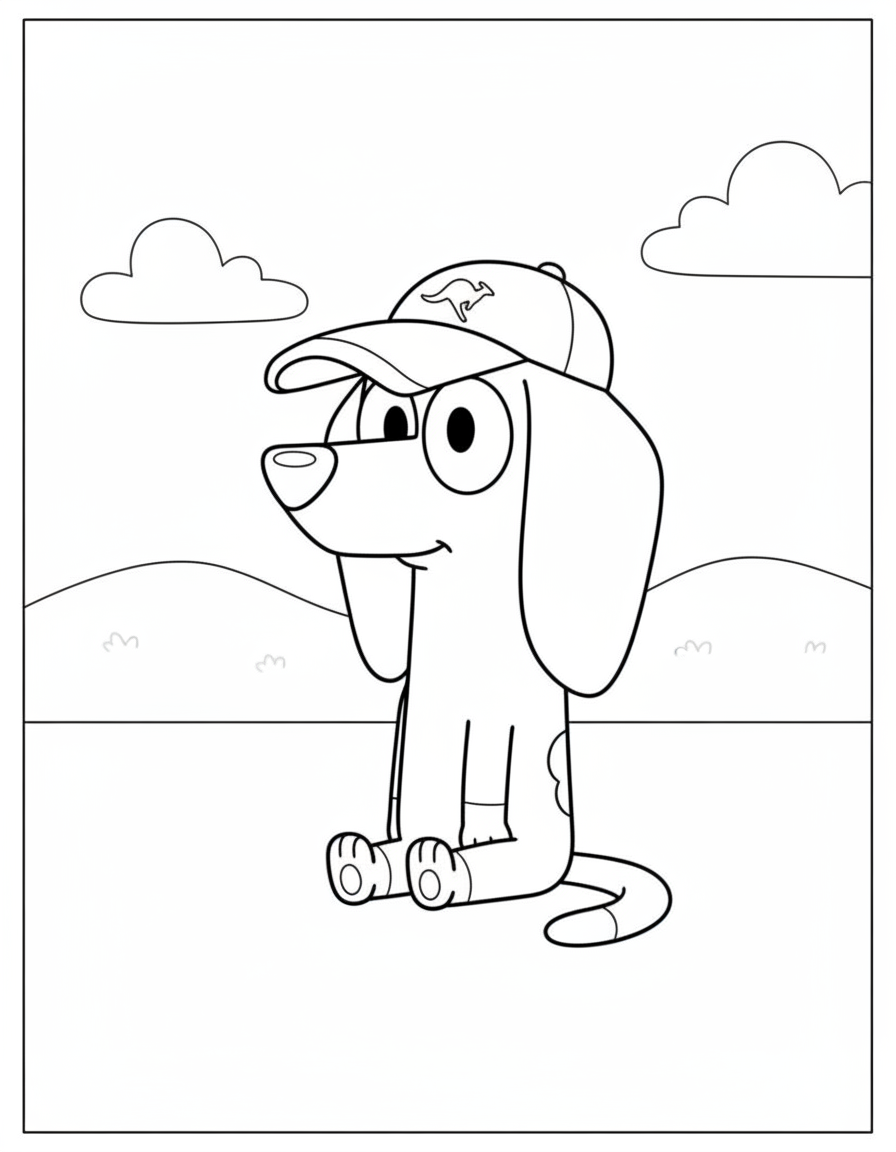 easy Bluey coloring page
