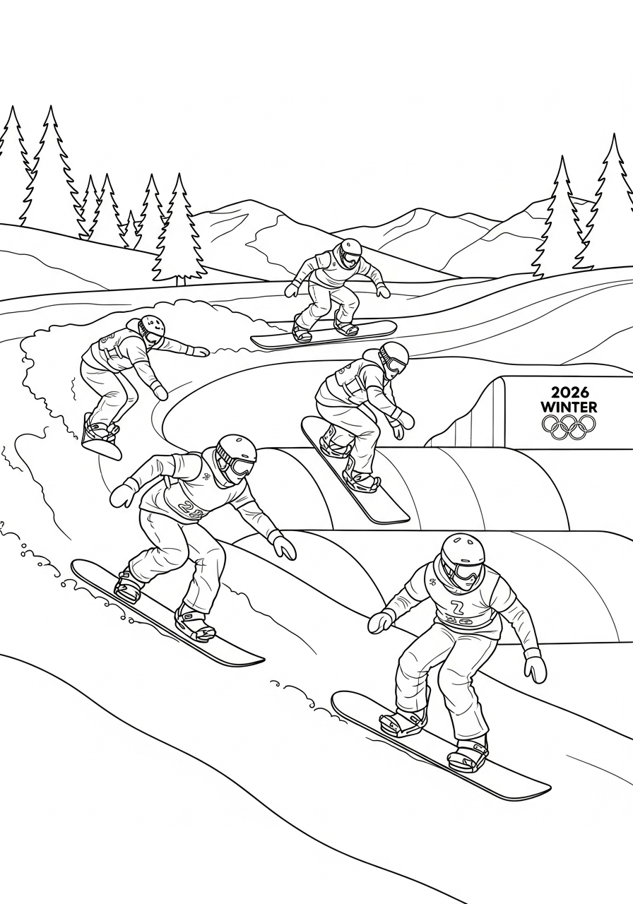 printable 2026 Winter Olympics coloring sheets