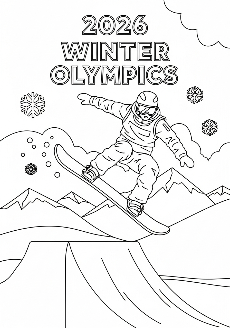 2026 Winter Olympics coloring pages for preschoolers
