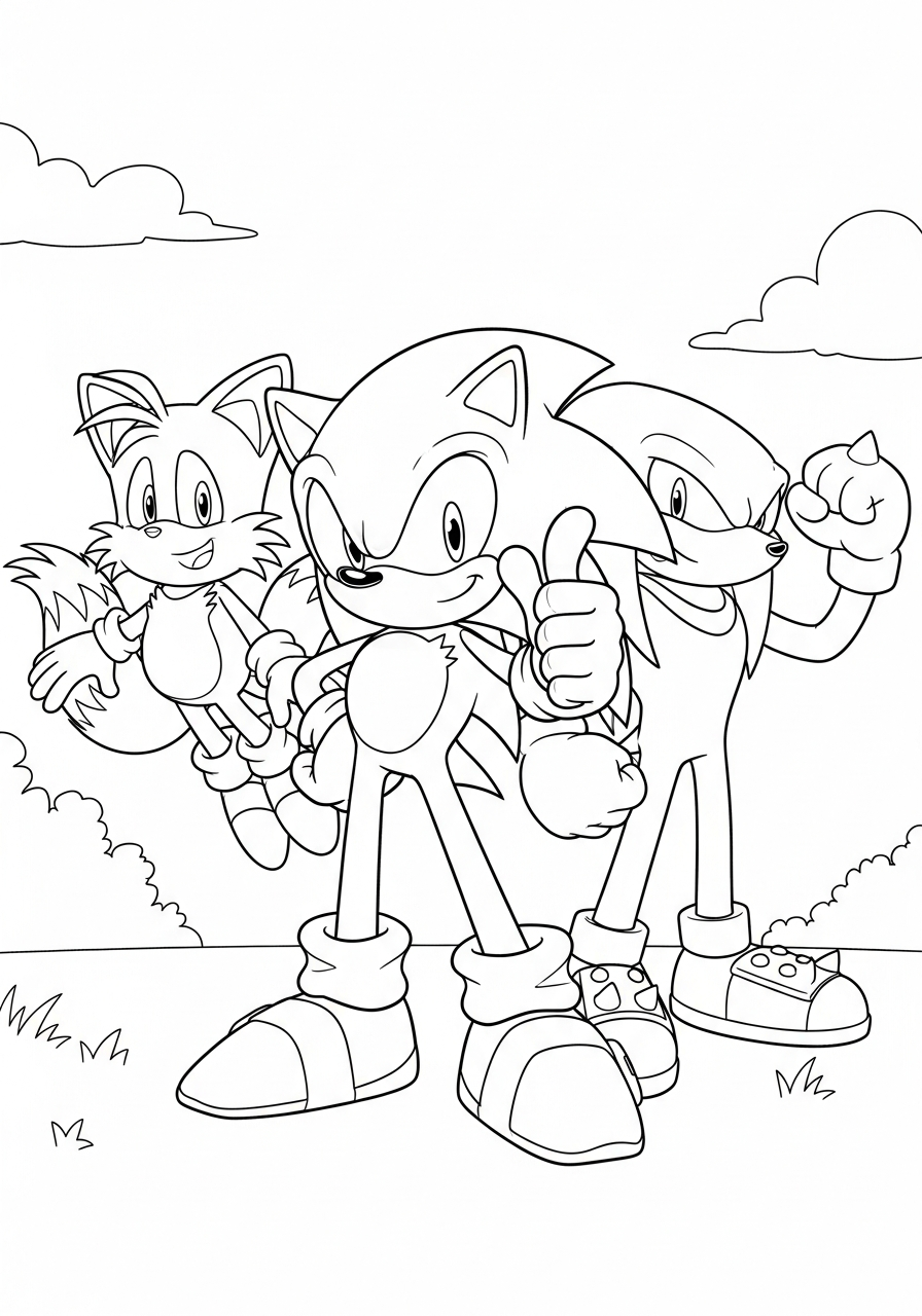 Sonic coloring pages kids