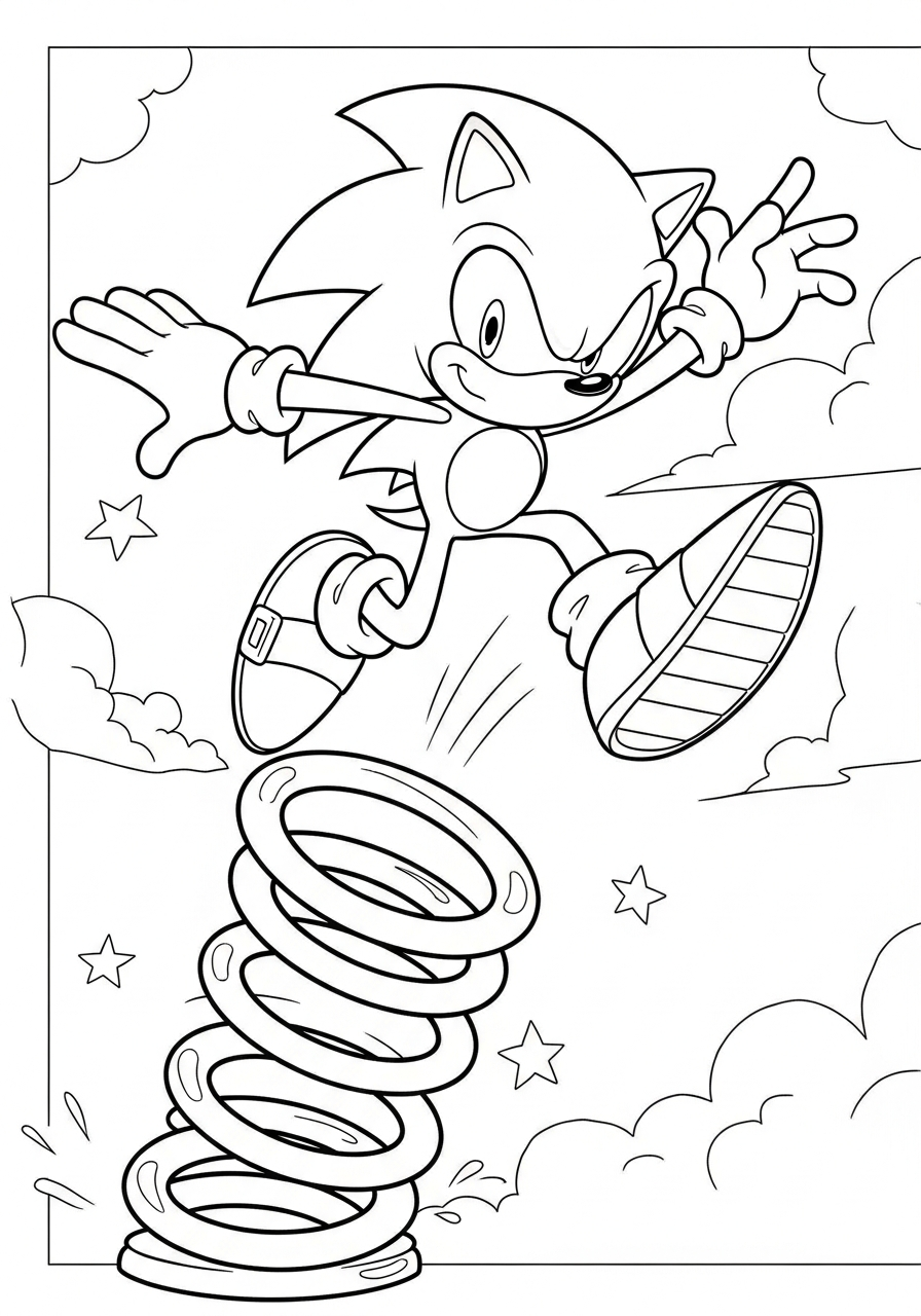 free Sonic coloring page