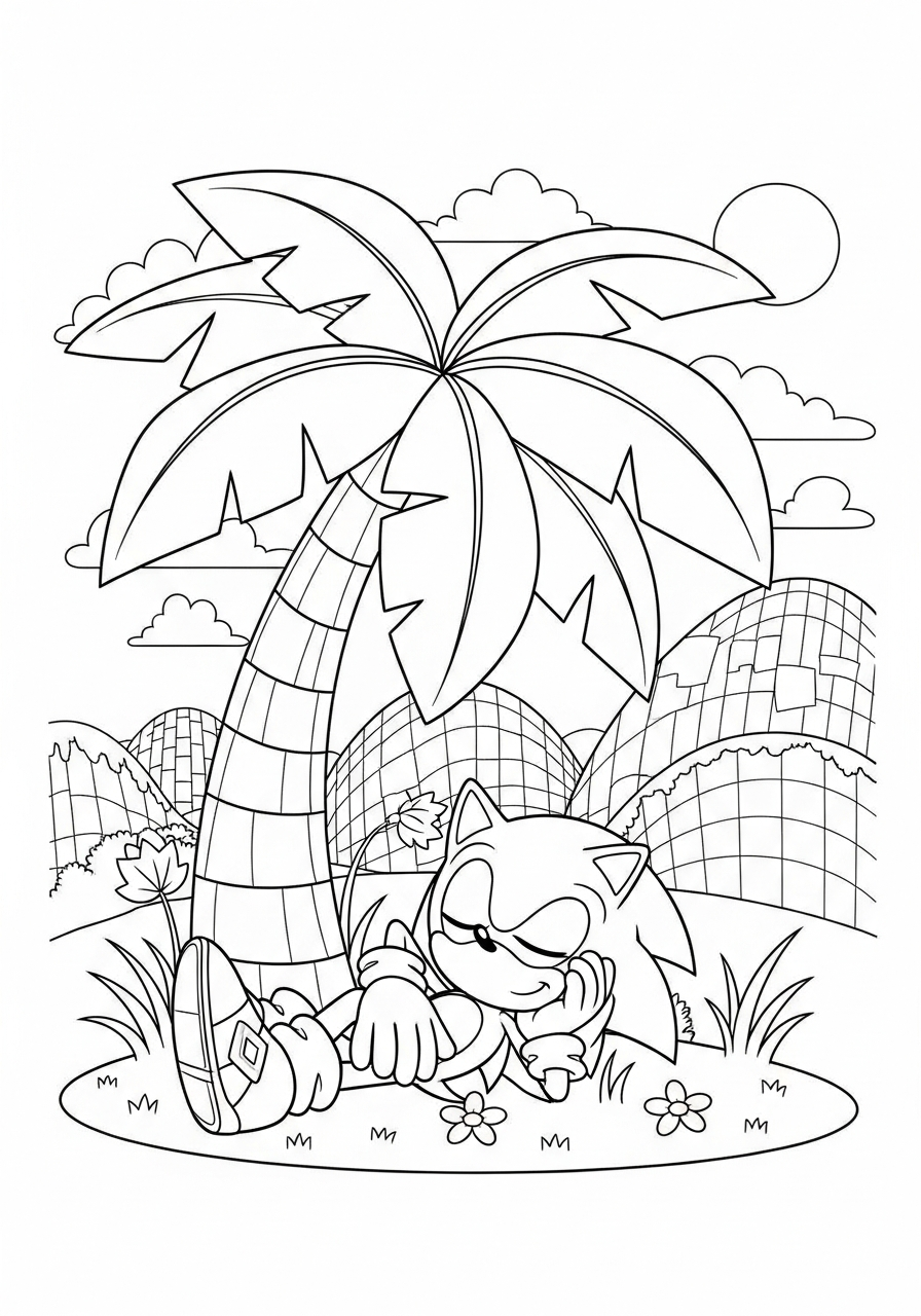 Sonic drawing for coloring