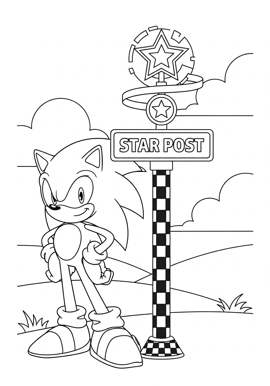 Sonic coloring pages 1