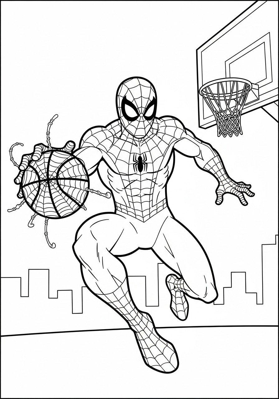 Spider-Man line art coloring page