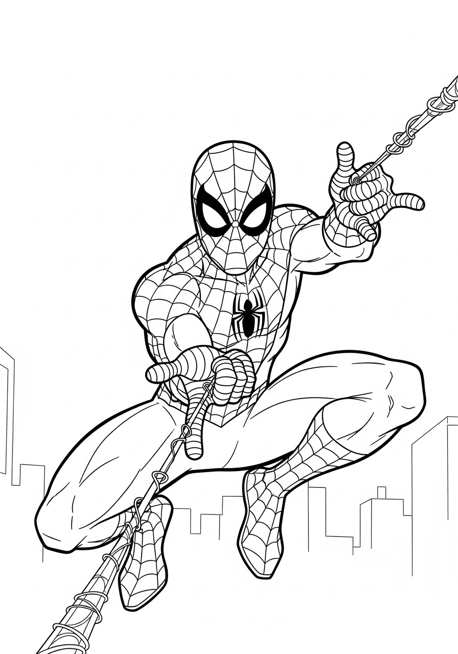 Spider-Man coloring pages for kindergarten