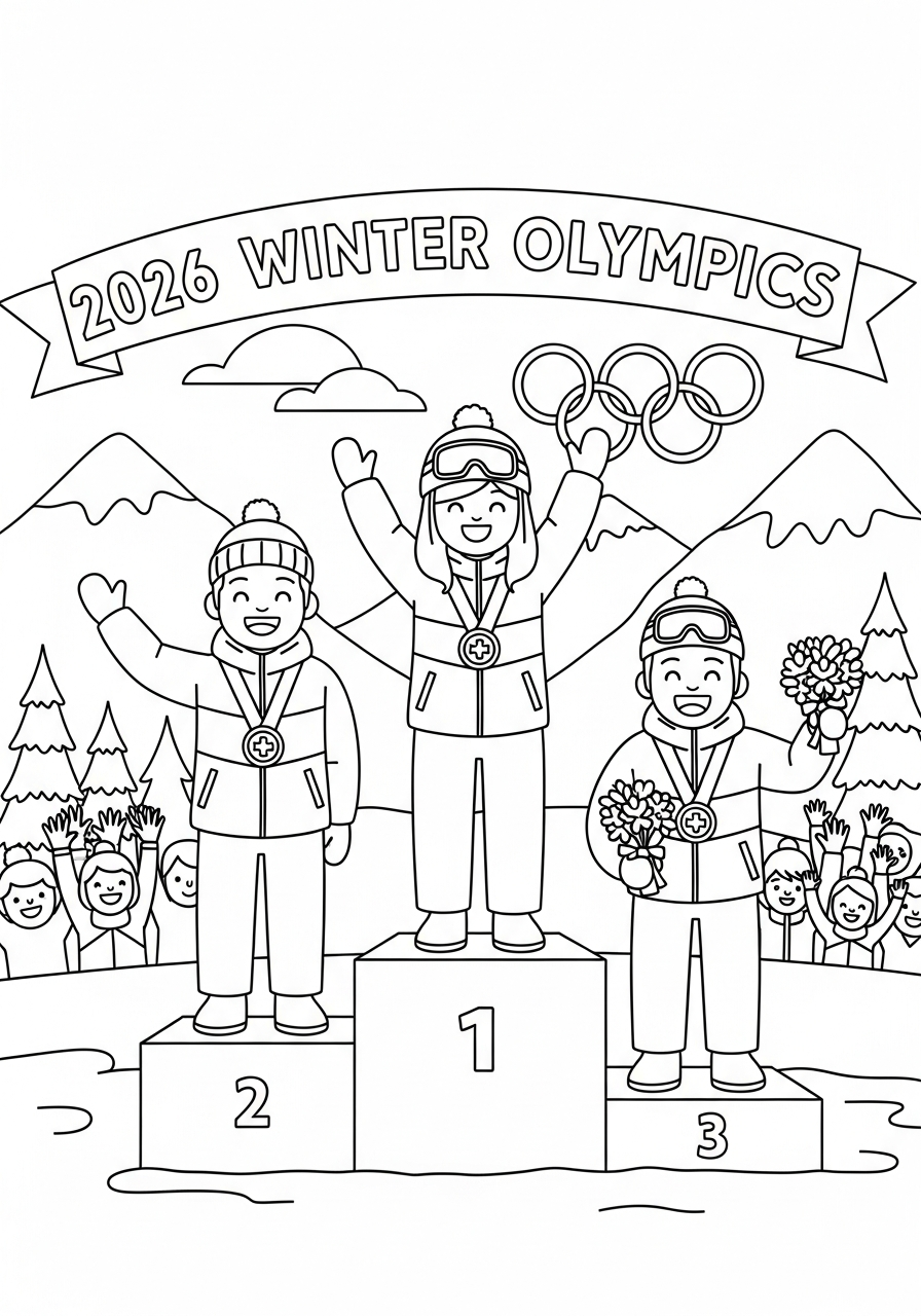 2026 Winter Olympics coloring pages for adults 2