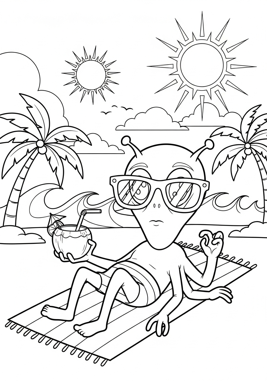 new alien coloring pages