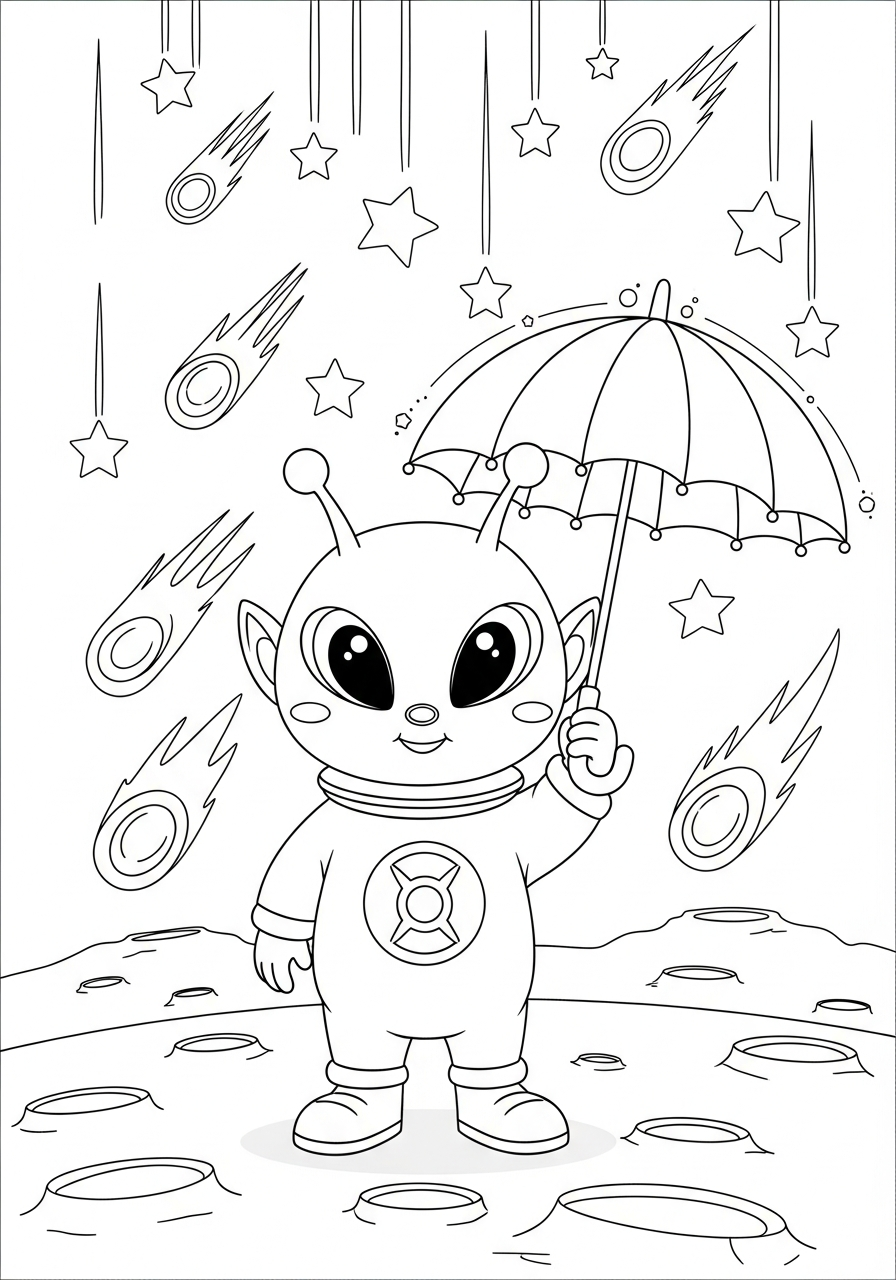aesthetic alien coloring pages