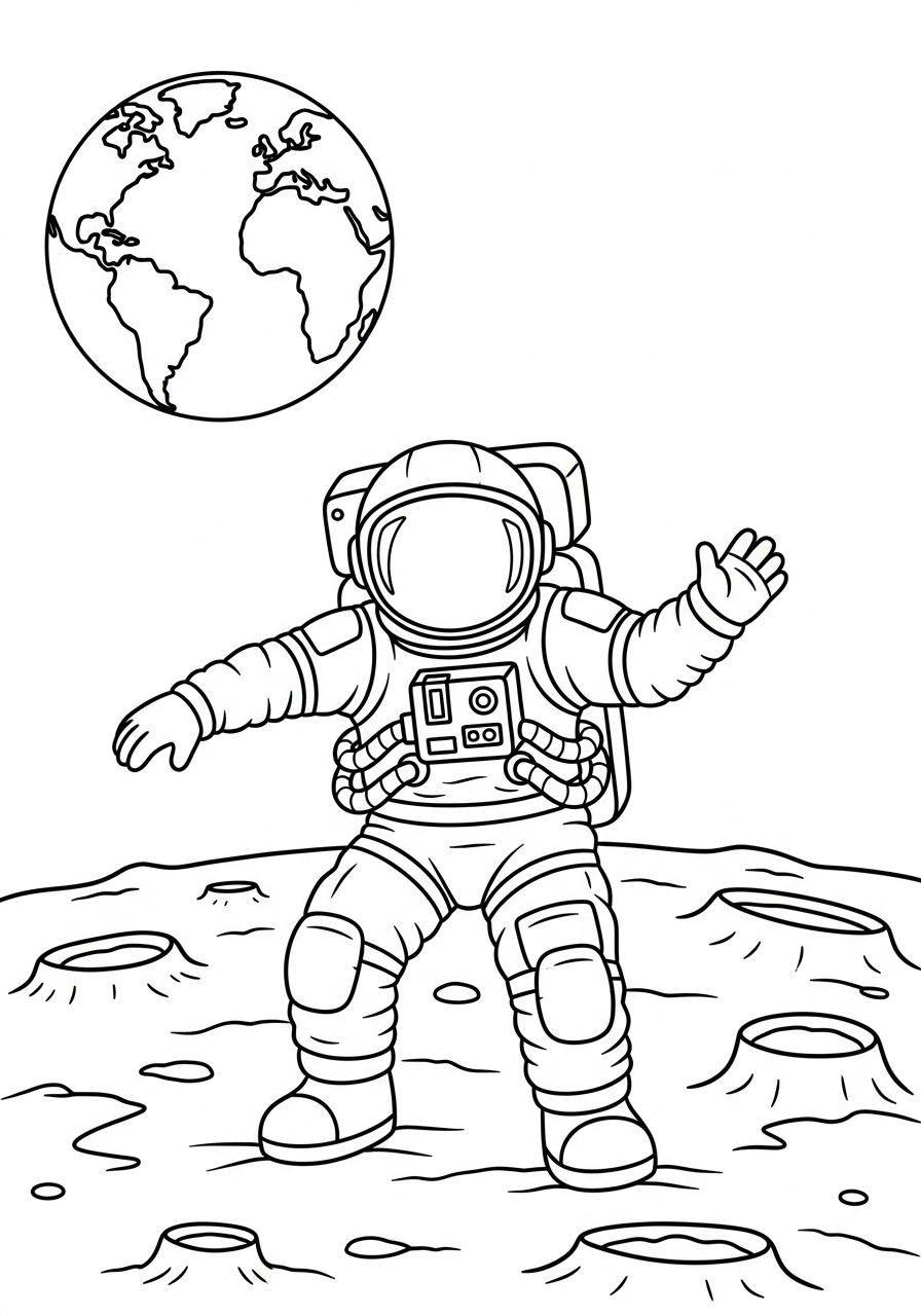 large astronaut coloring pages