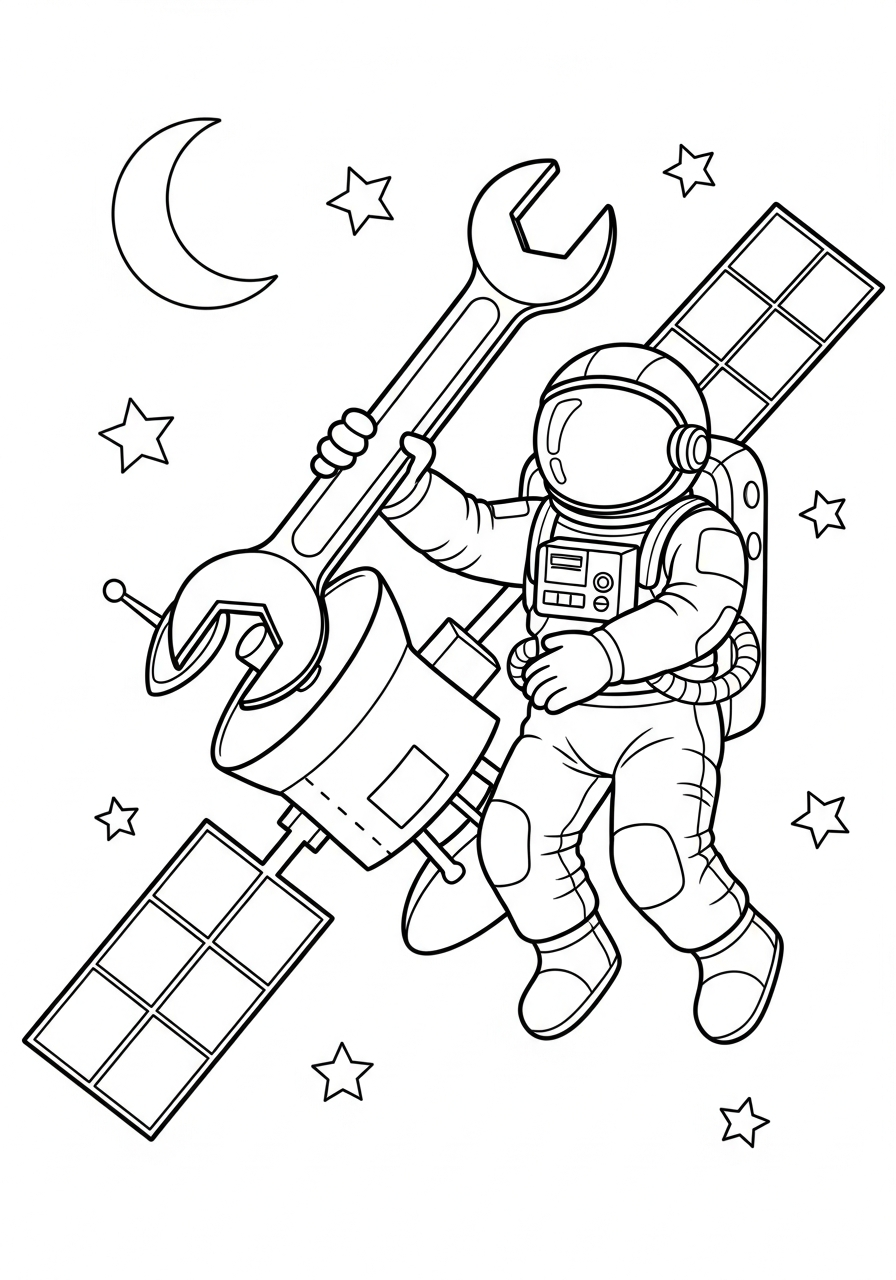 detailed astronaut coloring pages 1