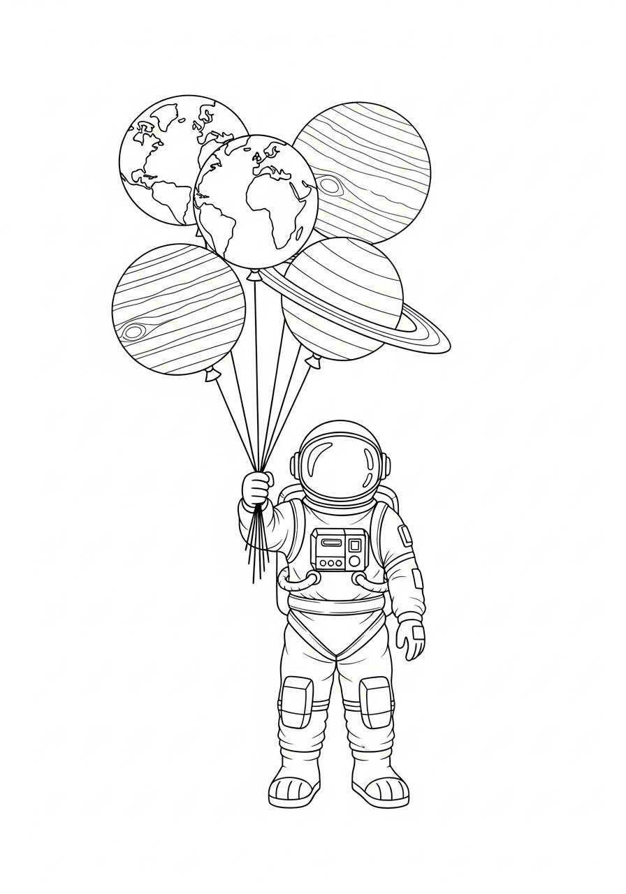 astronaut colouring pages